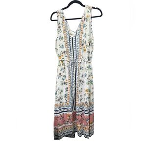 Lucky Brand Floral Maxi Dress - Cream, Blue, and Pink